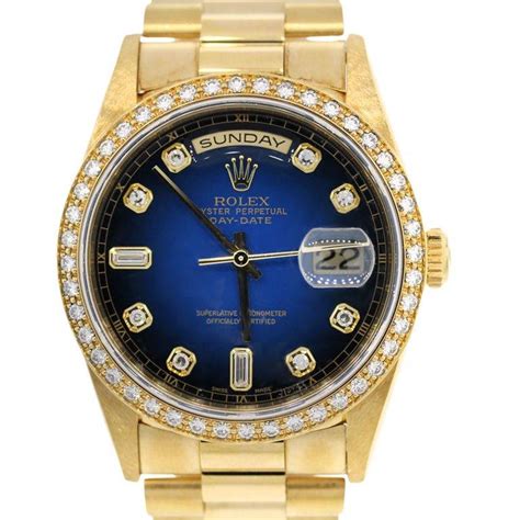 rolex day date gold with blue face|rolex day date stainless.